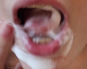 EPIC !! Blowjob and Mouth FULL of Cum