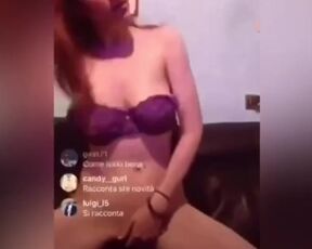 Italian Teen Redhead Touches her Pussy on Instegram Live