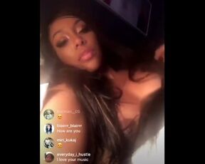 K Michell Nipple out on Instagram Live