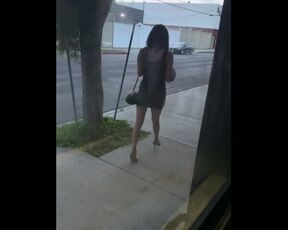 Sexy Skinny Escort in Tight Short Dress with Heels looking Hot as Fuck