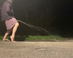 Naughty Girl Power Washes her Driveway with Piss, my Stream went so Far! who wants a Golden Shower?