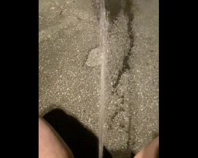 Naughty Girl Squats in her Driveway and Unleashes her Powerful Piss Fountain for the Public to see