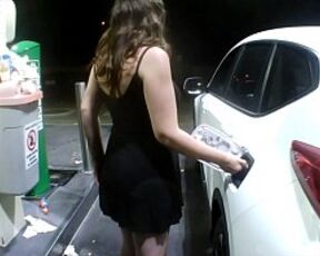 Flashing at the gas station