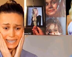 Brie Larson reacting to Cum Tributes