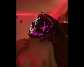 18 YO mask girl boob play while vaping