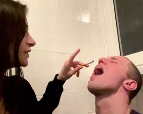 Amateur Close-up Human Ashtray And Spitting Femdom With Smoking Mistress Sofi