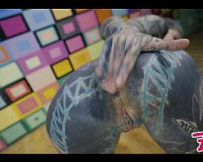 Tattoo couple HARD POV SEX - ANAL fuck, gapes, sloppy BJ, anal creampie, female orgasm