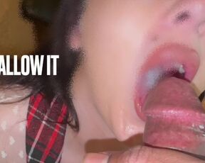 Student gets pop jizz quiz and passes swallows big load