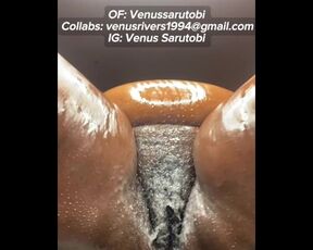 EBONY BBW VENUS SARUTOBI SHAKING CREAMY PUSSY IN YOUR FACE