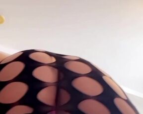 Fat Ass Latina Stepdaughter in Fishnets Twerking in Her Room