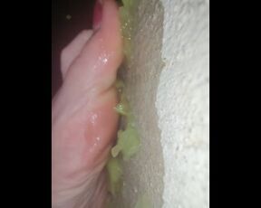 Smashing juicy grapes under my big toes close up under and side pov