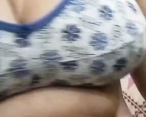 Indian Bhabhi with Big Milk Pressed Boobs and Fingered Pussy